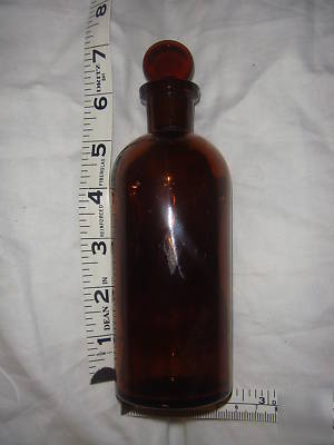 Amber round ground glass stopper bottle, ~400ML (03A)