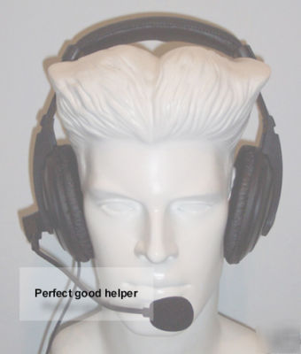 Duty over-head headset w/mic for kenwood 2-pin 