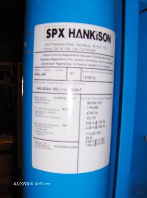 Spx hankison regenerative desiccant air dryer 40 cfm