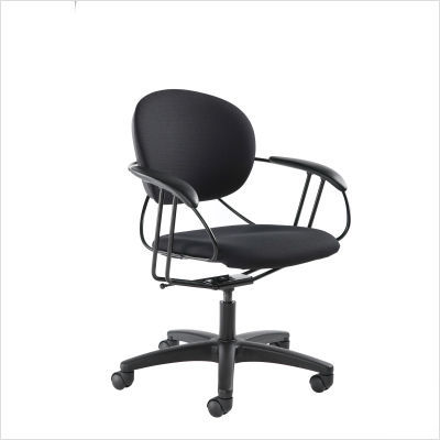 Steelcase uno mid-back black chair with black base