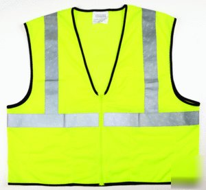 Ansi class 2 traffic safety vest, zipper front, mesh xl