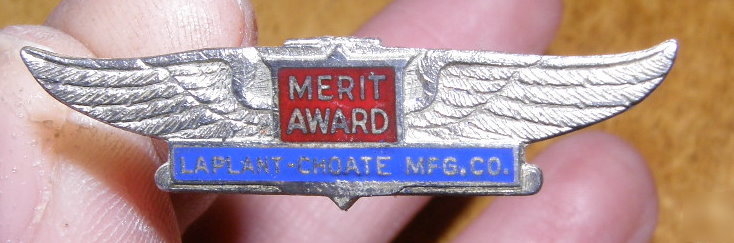 Laplant choate mfg. co. merit award sterling silver pin