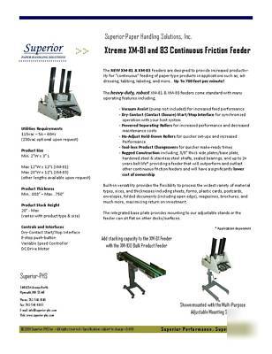Superior-phs xm-81 continuous friction feeder. inkjet