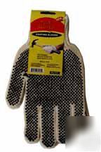 Dotted work gloves 2 sides plastic dot knit, 5 dozens