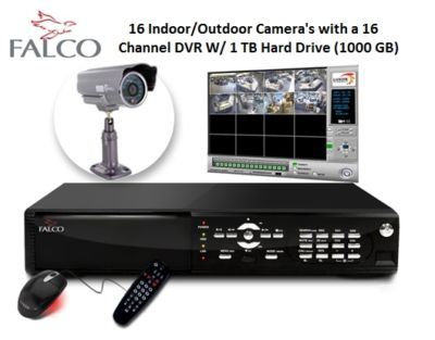 16 channel dvr surveillance system with 16 camera's