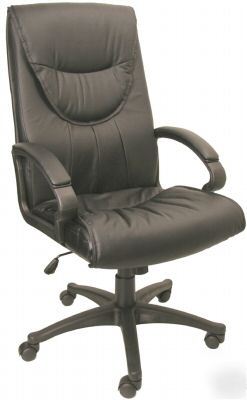 New classic black leather executive high back chair