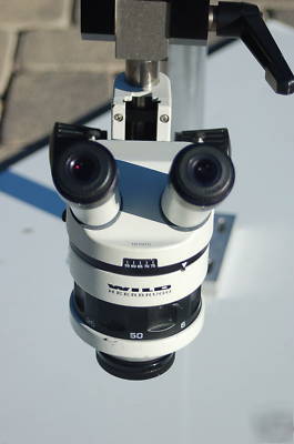 Wild heerburg leica M5A stereo microscope+precison boom