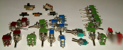 Switch - mixed lot - small toggle and slide switches