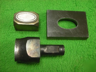 Oval decorative jewelry stamp press die set tool