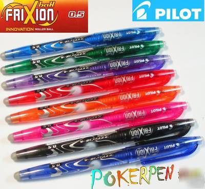  pilot frixion 0.5MM evasable roller pen 8 colour