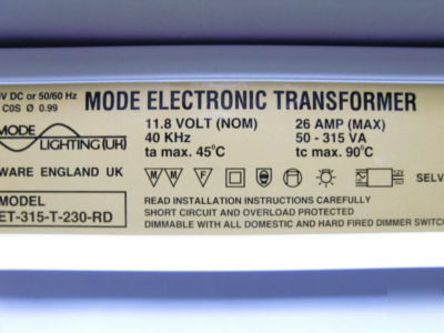 Mode lighting 12V 50-315VA electronic transformer