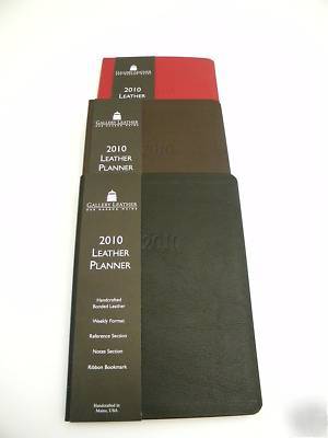 New large black leather weekly 2010 planner/ calendar 