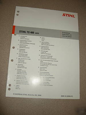 New ts 400 stihl concrete saw parts manual * *