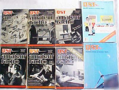 (8) issues 1942-87 arrl qst magazine amateur ham radio