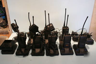 Motorola (5) GP350 & (3) GP300 uhf radios & accessories