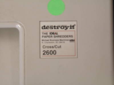 Destroy-it / ideal cross-cut 2600 shredder