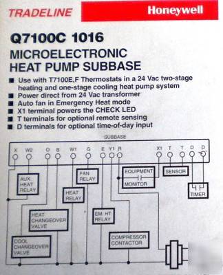Honeywell microelectronic thermostat subbase Q7100C1016