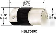 New hubbell HBL7565C twist lock plug 3 wire 15A 125V 