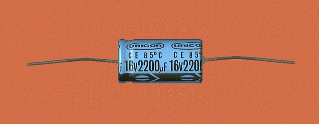 Lot (50) electrolytic capacitors 2200UF 16 volt axial