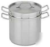 New stainless steel double boiler with lid, 16 qt