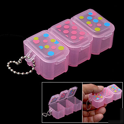 Pink plastic electronic components parts box oraginzer