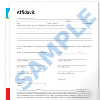 General affidavit blank forms statement document