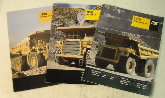 Caterpillar 1994 - 1996 trucks sales brochure lot of 3
