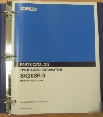 Kobelco SK30SR-3 excavator parts manual catalog