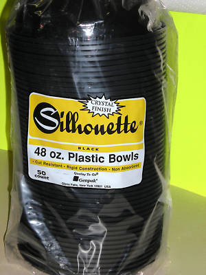 New 48 oz black plastic bowl 1 case contains 200 bowls