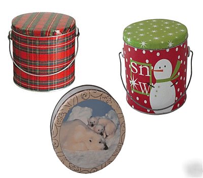 1 lb. snowplace like home decorated tins DC1-snop