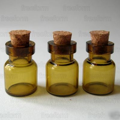 2ML amber glass fragrance oil vial cork bottle 50PCS