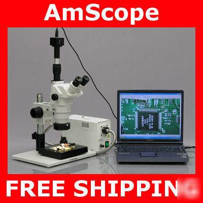 3.35X-180X stereo zoom inspection microscope, 9M camera