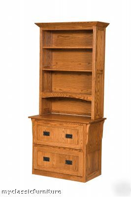 New filing file cabinet bookcase mission furniture oak 