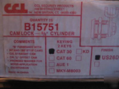 Sealed case 25 cam locks ccl B15751 5/8