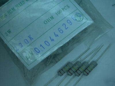 100PCS 180K ohm 2 watt 2W resistor axial carbon film