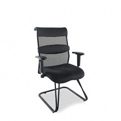 Alera eon series guest chair, black/gray mesh