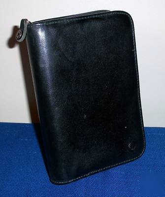 Pocket black leather franklin pda planner 10 card slots