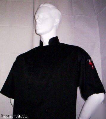 3 coat chef jacket xs s m l xl 2X lite black + 3 hats