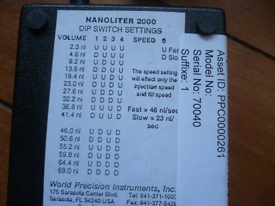New brand wpi nanoliter 2000 injector