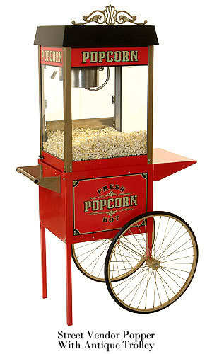 Street vendor antique popcorn maker machine trolley 4OZ