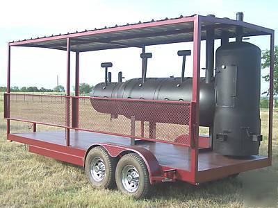 Custom large bbq pit charcoal grill concession trailer 