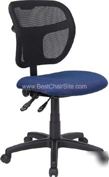 Navy blue fabric and mesh task chair 