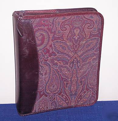 Classic burgundy leather/tapestry 1.75 franklin planner