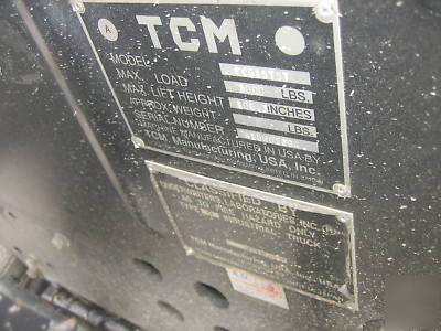 Tcm 3000# forklift cushion tire lp power ready to work