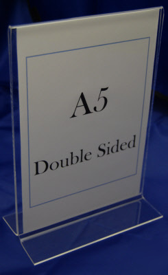 A5 acrylic menu/poster holder pack of 5 stands (SU6)