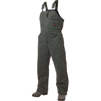 Tough duck washed insulated overall - small, moss