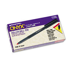 Sanford 60144: onyx stick roller ball pen, red ink
