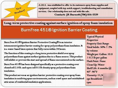 Burn free spray foam ignition barrier coating 5 gallon