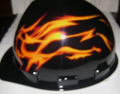 Harley davidson construction safety hard hat-flames