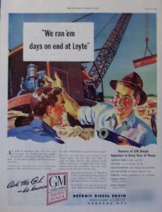 1946 detroit diesel engine division gm crane print ad